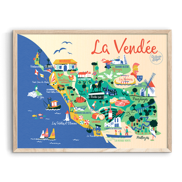 Carte de la Vendée le beau Bazar